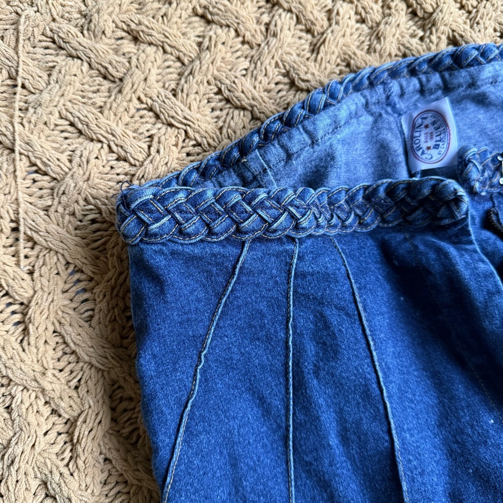 Vintage 90s Carolina Blues Size Women's 12 Jeans Braided Waistband Wide Leg
